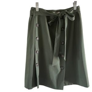 Loft Outlet ALine Skirt with Tie Army Green Size 10